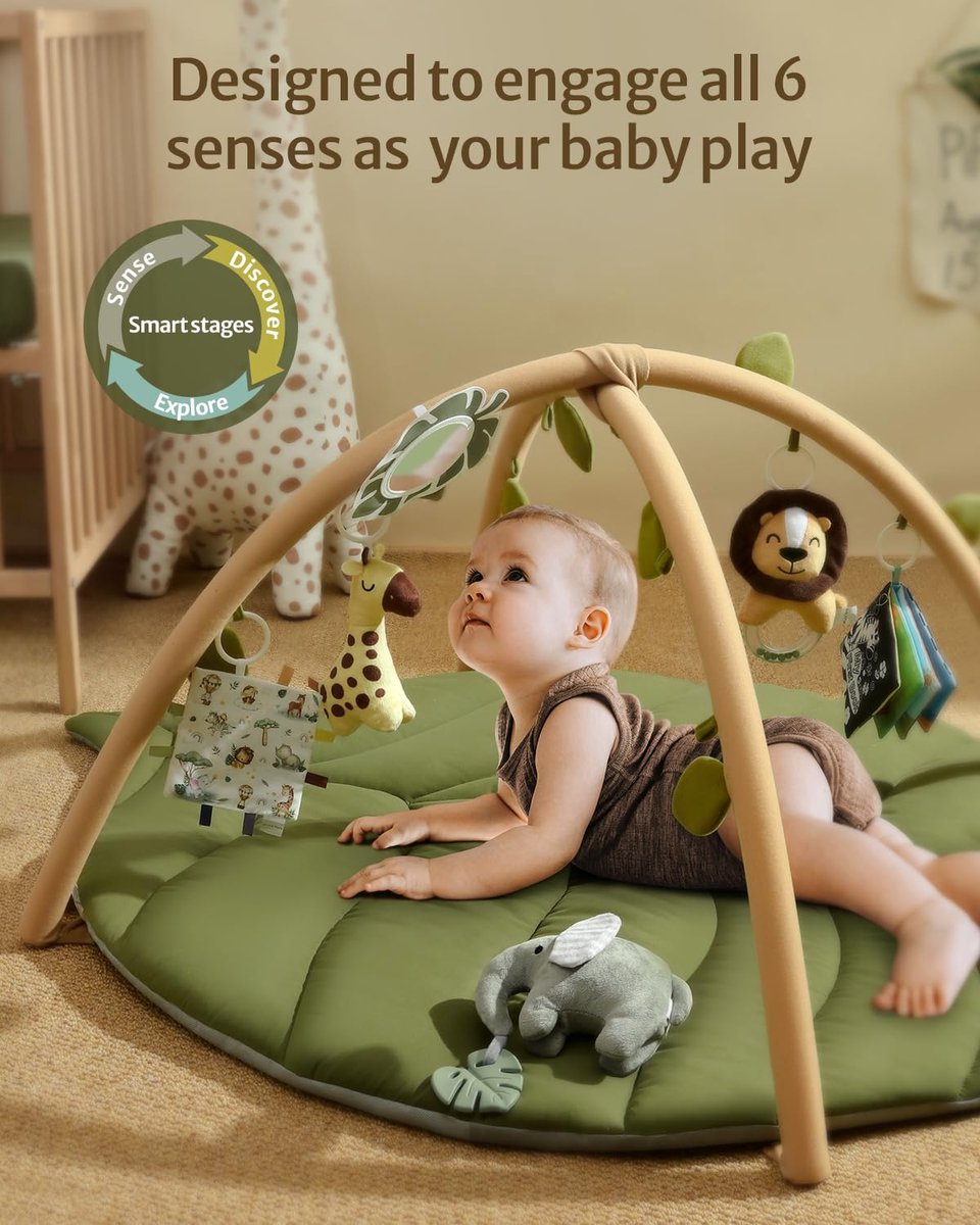 Bolke -Speelmat Baby & Speelkleed Baby – Luxe Babygym met 6 Afneembare Speeltjes | Veilig & Comfortabel - het grote speelgoedboek 2026 — afbeelding 4