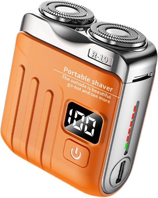 Reiselektrische scheerapparaat 8000RPM Koffervorm Waterdicht Snorrenscheerapparaat Digitaal display Baardtrimmer USB Hotel, 5x2,5x6cm