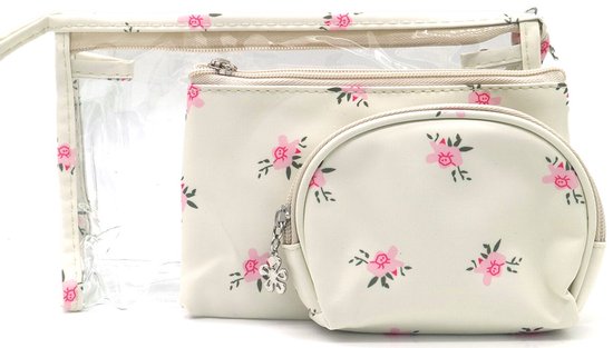 Make-up tas set - 3-in-1 - 23.5x13.5x7cm - dames - handig - beauty - accessoire - cadeau