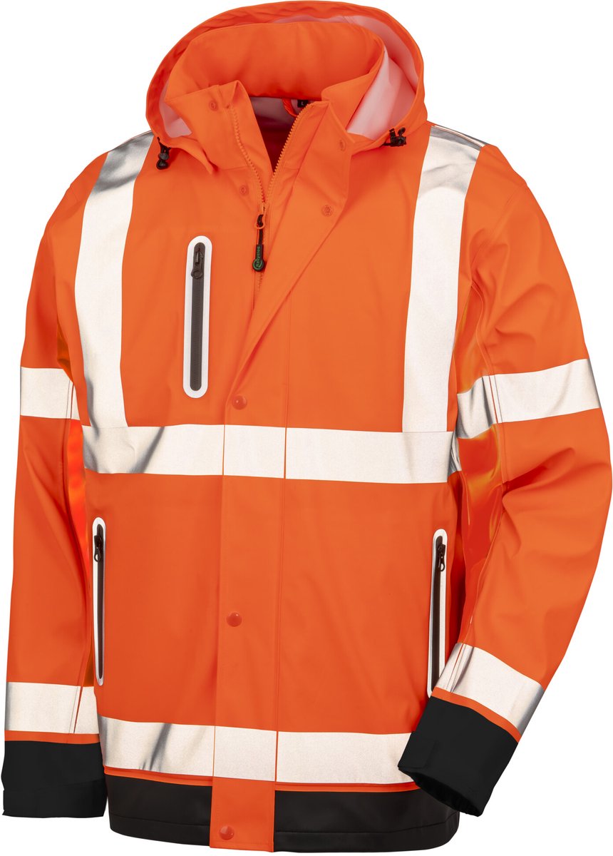 Result Heavy Duty Prism PU Safe & Dry Jacket with Recycled Backing RT507 Fluorescent Oranje