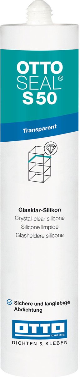 Ottoseal S50 siliconenkit - 310 ml koker - glashelder - hoogwaardig voor sanitair en beglazing