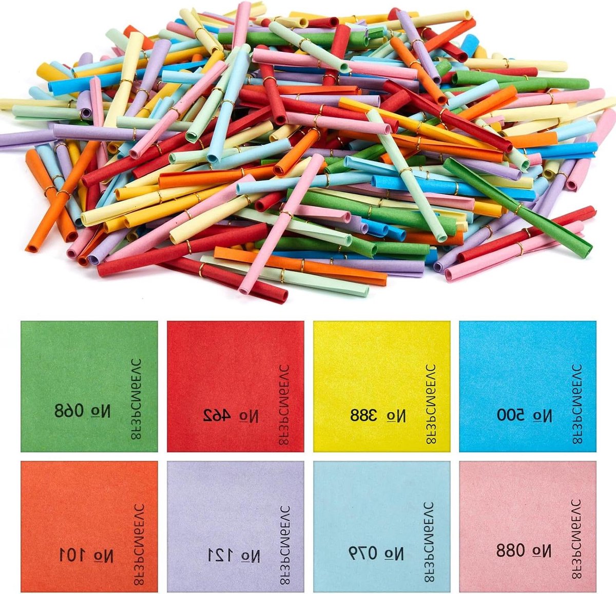 Allecto Plus - Losse Tombola 500 stuks genummerd 1-500 | Rollerloze 60 x 60 mm | Kleurrijk en Gemengd | Windeloos met cijfers | Voor Tuinfeest en Festivals | Jaarlijkse Tombola | Ideaal voor Loterijen | Feestkraam Decoratie