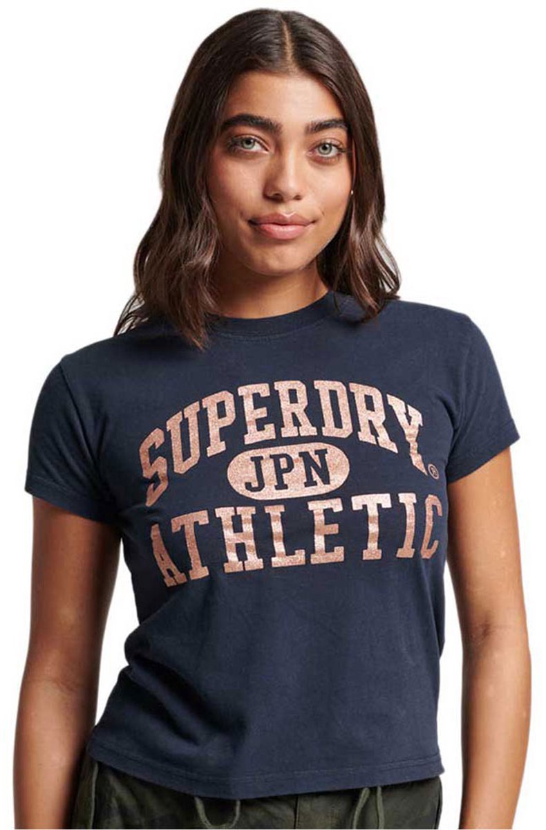 Superdry Collegiate T-shirt met grafische print Dames T-shirts Marineblauw