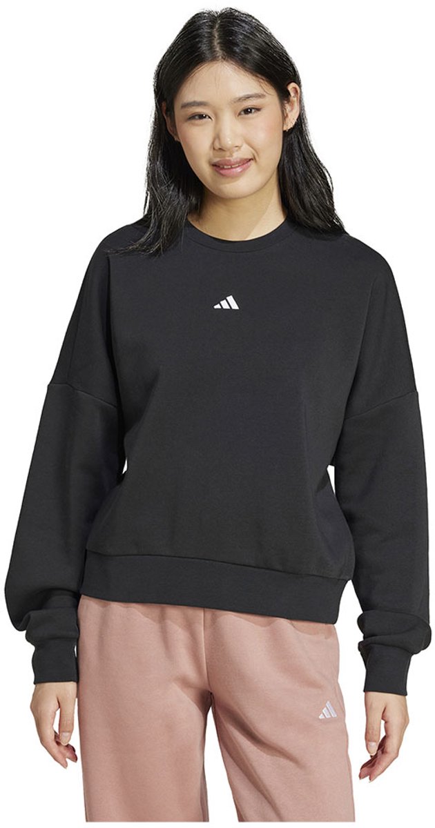 Adidas Essentials Small Logo Feelcozy Sweatshirt Vrouw Zwart