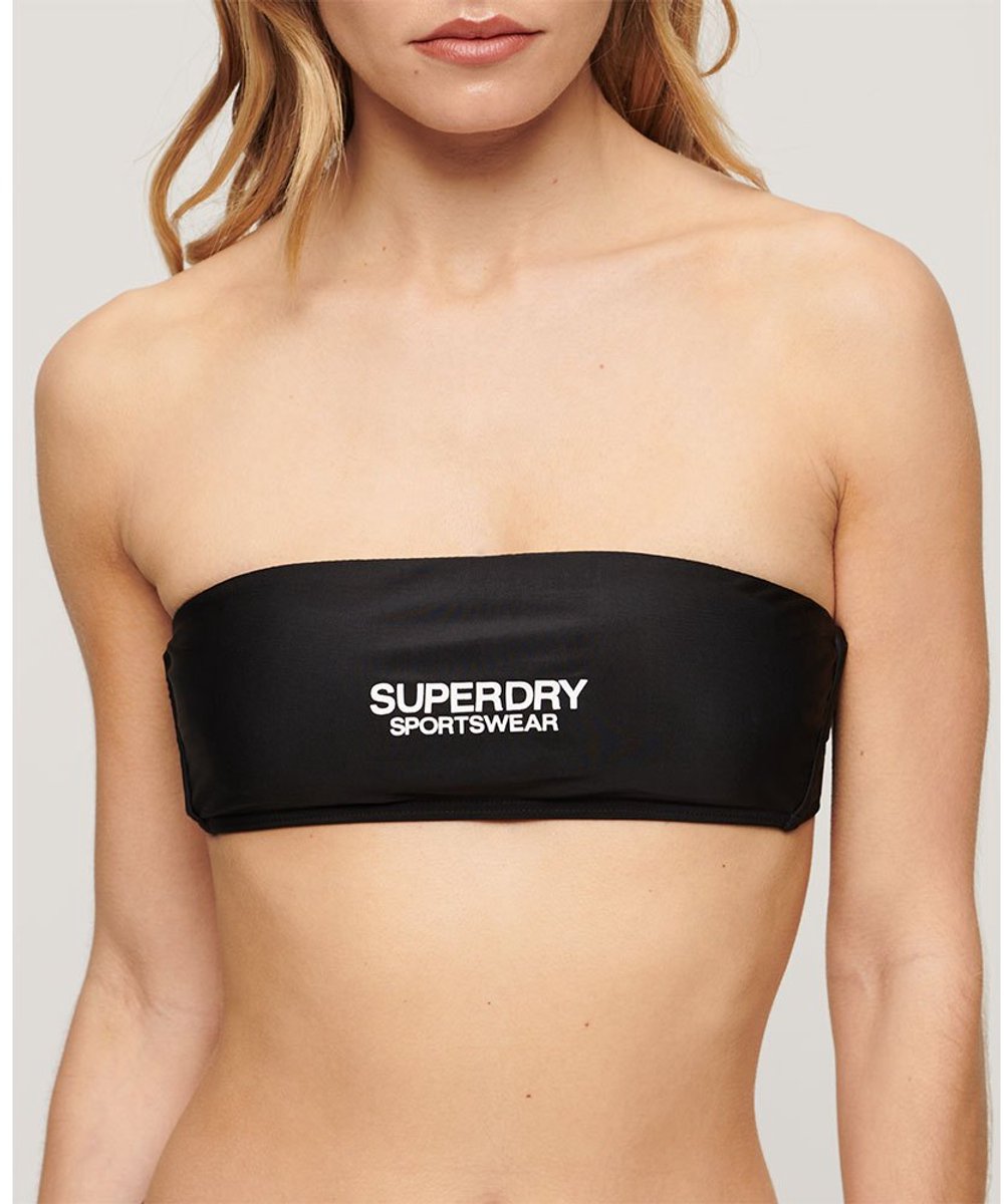Superdry Logo Bandeau Bikinitop Zwart S Vrouw black