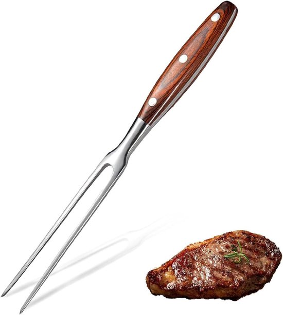 Vleesvork roestvrij staal, 27 cm, professionele vleesvork, groot voor