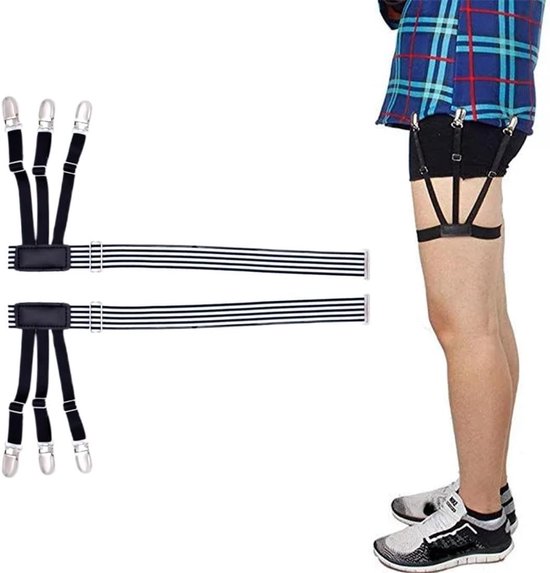 Allecto plus - Set Jarretières jarretelles pour homme - Chemises - Bretelles réglables - Stays de chemise - 2 pièces