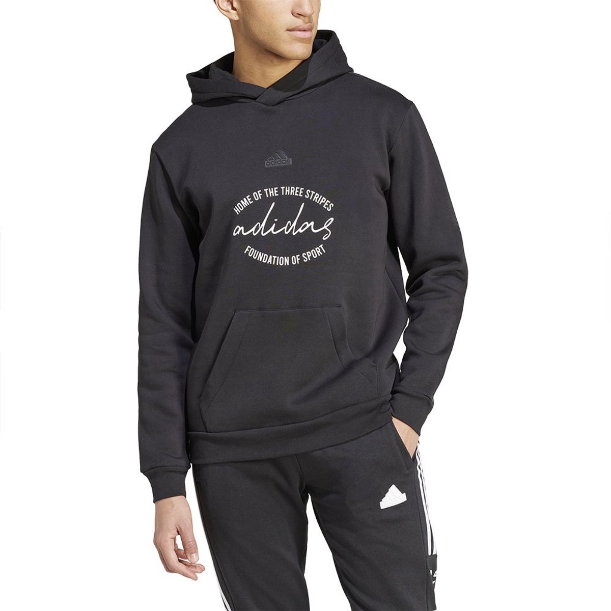 Adidas Brand Love Fleece Hoodie S Regular Man Zwart