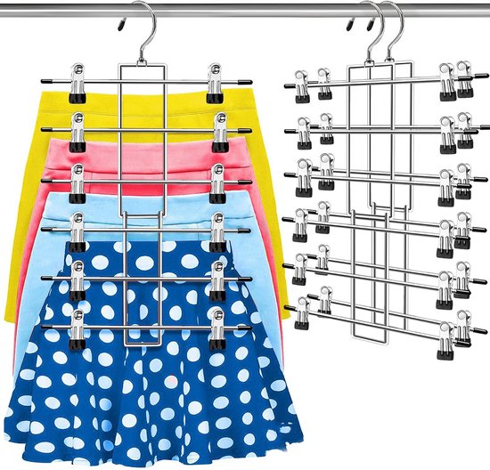 Rok / broekhanger kunststof transparant met anti-slip knijpers - De Kledinghanger Gigant Rok / broekhanger kunststof transparant met anti-slip knijpers - De Kledinghanger Gigant