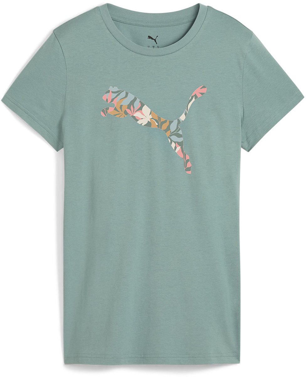 Puma Graphics Floral Cat T-shirt Met Korte Mouwen 2XS Vrouw Groen