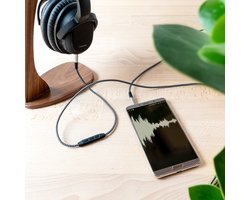 kwmobile koptelefoonkabel geschikt voor Beats Studio 3 / Solo 3 / Solo2 / Studio 2 / Studio 1 / Mixr - Reservekabel 150 cm - Met microfoon en volumeregelaar - 3,5 mm aansluiting