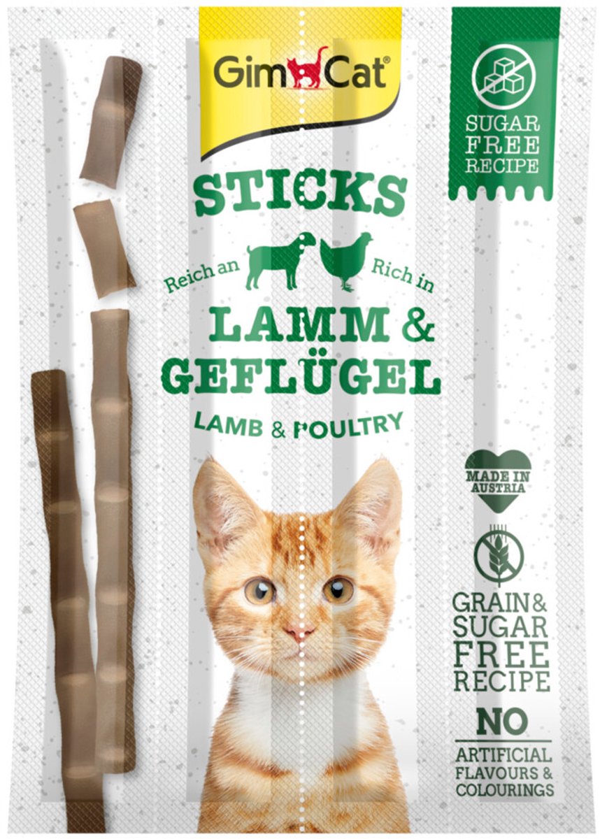 GimCat Sticks Gevogelte & Lam - 4 Sticks - 24 stuks