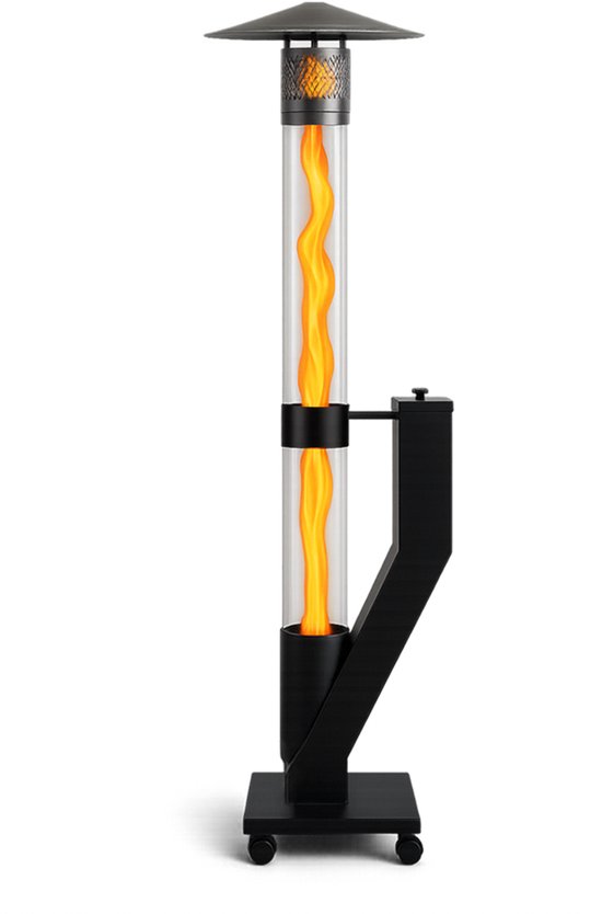 FireRocket Pro Pelletkachel – Terrasverwarmer op Houtpellets – 180 cm – Mobiel met Wielen – Milieuvriendelijk & Rookvrij – Buitenhaard Tuin & Terras