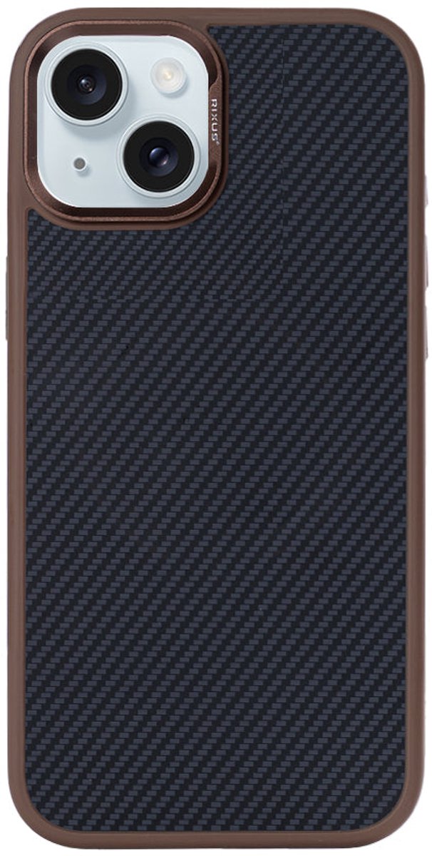 Rixus Mag Carbon With MagSafe For Apple iPhone 15 Brown