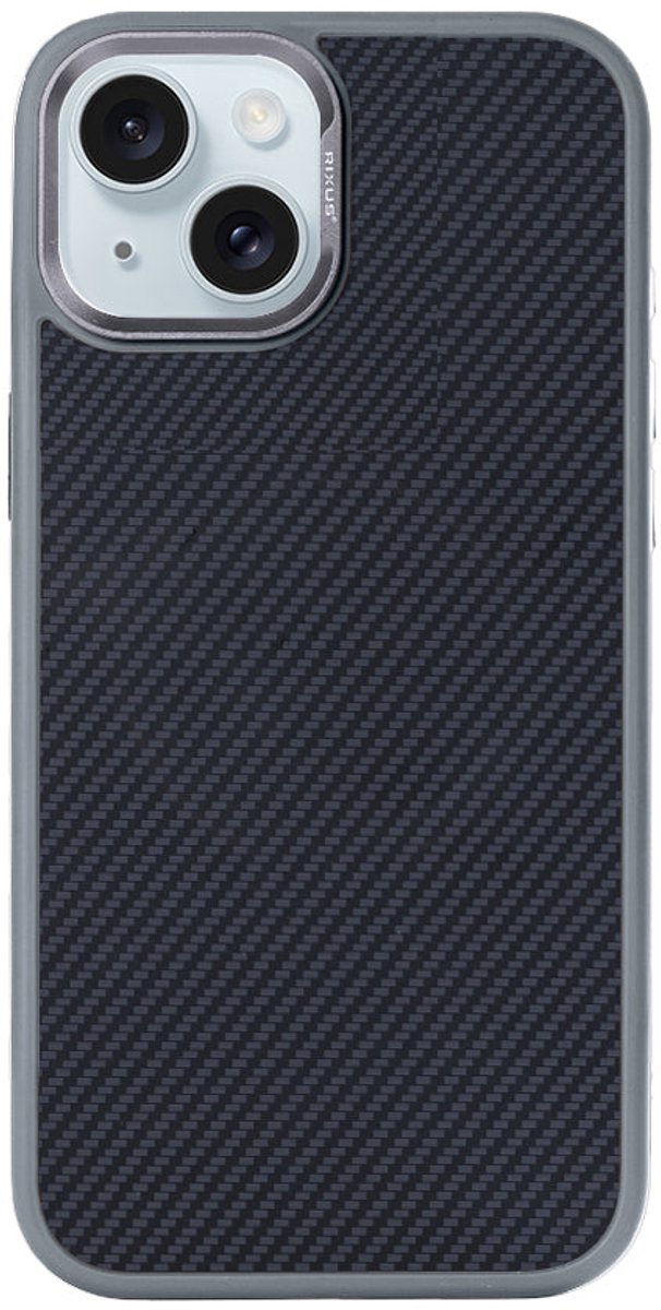 Rixus Mag Carbon With MagSafe For Apple iPhone 15 Plus Titanium Grey