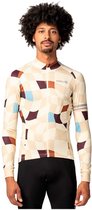 AGU Square - Fietsshirt Lange Mouwen - Wielrenshirt - Heren - Geel - Sneldrogend - Ademend Polyester - YKK-rits - 3 Achterzakken - M