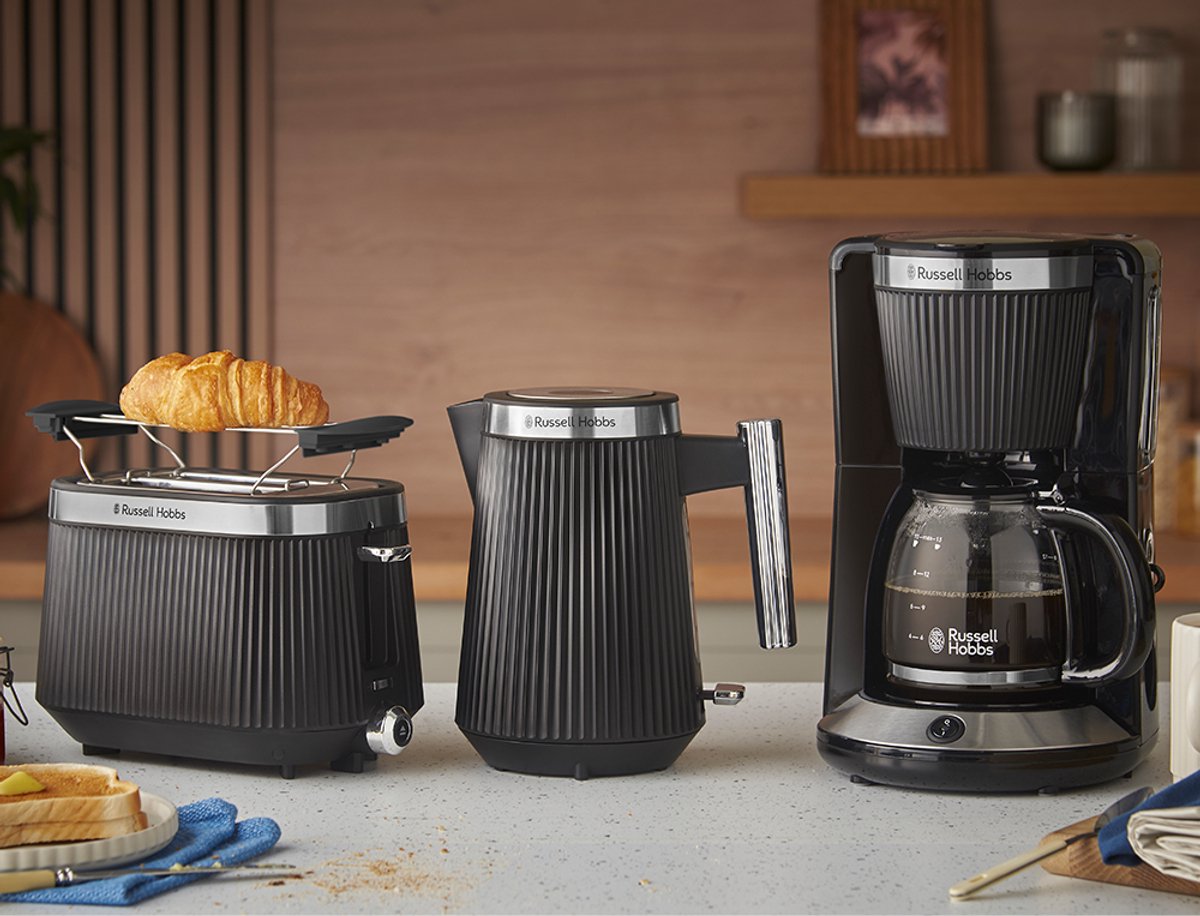 Russell Hobbs Waterkoker Glas [1,7L, Temperatuurinstelling 40-100°C] (Binnenverlichting, Rustgevende geluiden, Stille kooktechnologie, Warmhoudfunctie, display & Touch-bediening, 2400W) 27450-70