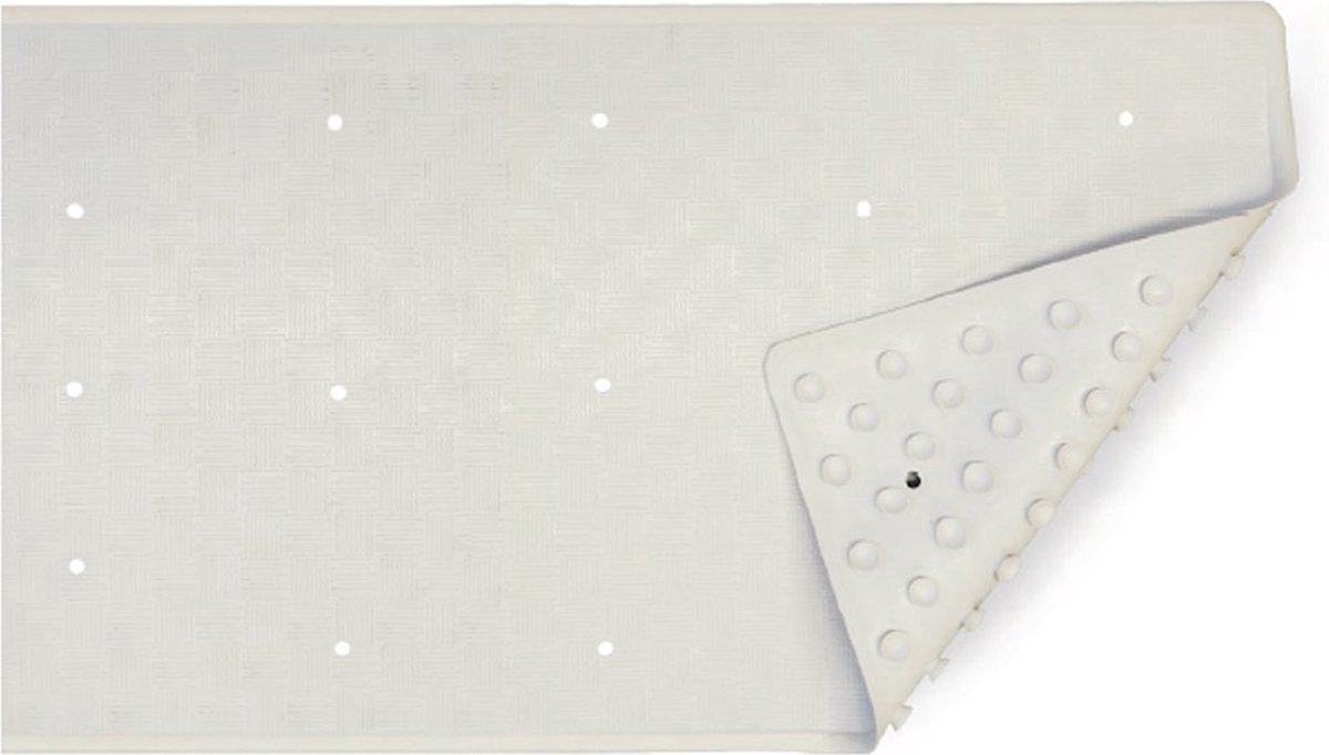 Dutch House Rubberen Antislip Badmat 35x75 cm Wit - Veiligheid en Comfort voor Badkamer