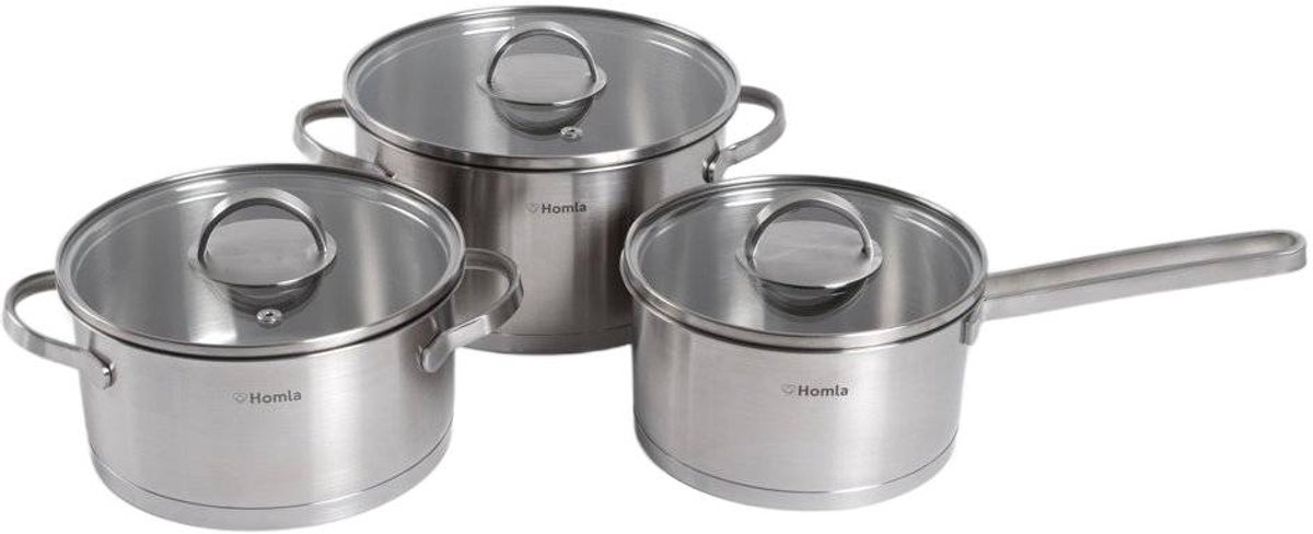 HOMLA EATALY - Pots Set - 6 Delen - Rvs - 721762