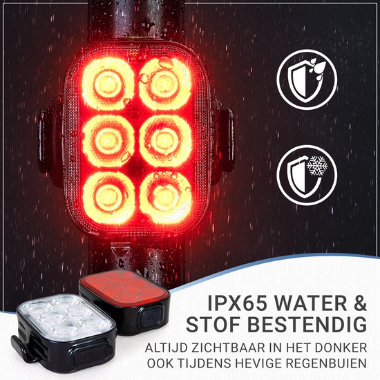 EasyNova Fietsverlichting Set - oplaadbare LED voor- en achterlicht - waterdicht — afbeelding 3