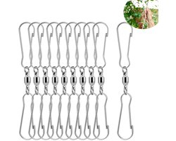 10pack - draaibare haken - clips - soepele spinner - met dubbele hangers - draaibare haken - windzak van roestvrij staal - draaibare clips