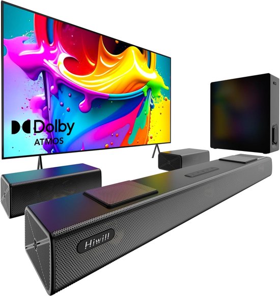 Dolby Atmos Soundbar 5.1.2CH met Draadloze Subwoofer en Surround ...
