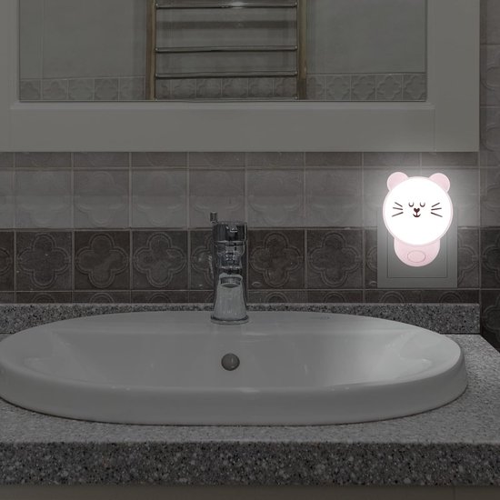 Kawaii Kat Nachtlampje - 2 Stuks LED Nachtverlichting voor Kids Slaapkamer en Baby Essentials van Merkloos — afbeelding 2