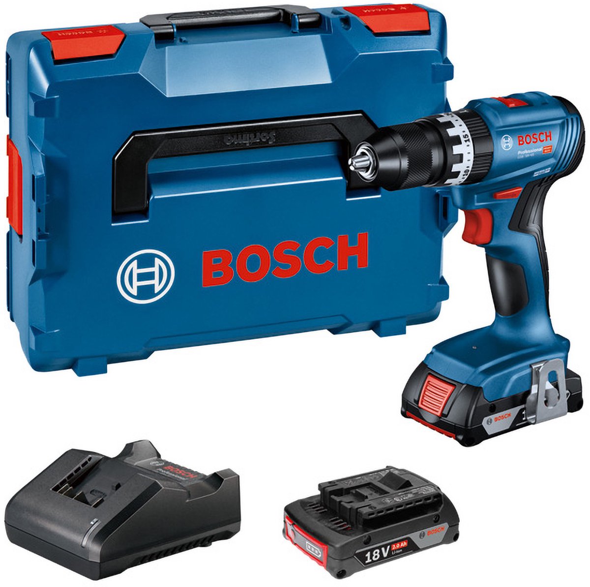 Bosch Professional GSB 18V-45 Accu klop-/schroefboormachine 18V 2.0Ah in L-Boxx - 06019K3303