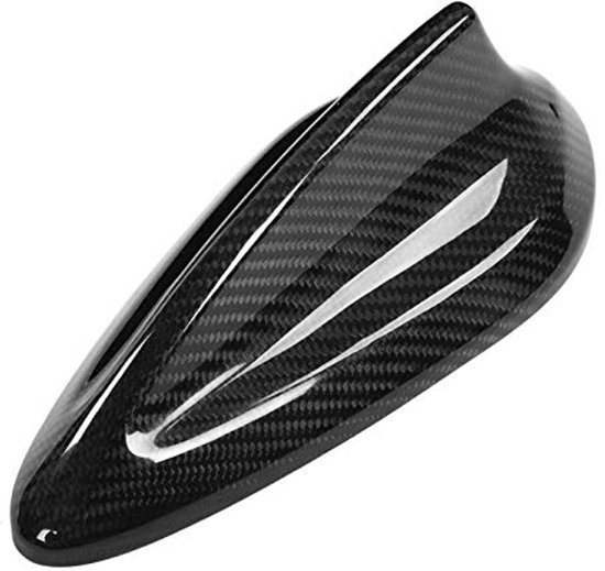 Car Shark Fin Antenna Cover, Car Carbon Fiber Shark Fin Antenna Cover FM AM Radio Aerial Shark Fin Cover Black With Adhesive Tape For B-M-W F20 F21 F48 F49 F45 F46 Antennes — afbeelding 2