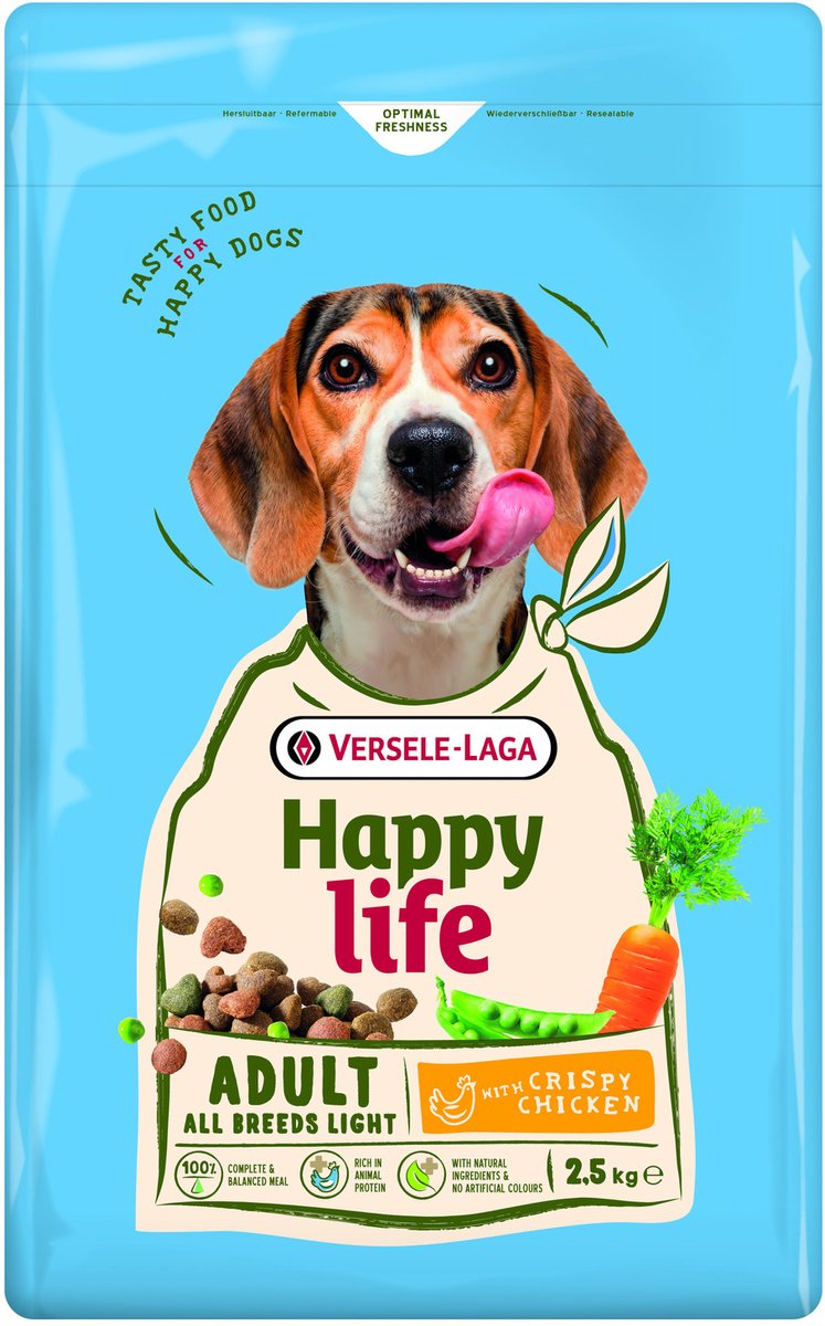 Happy Life Happy Life Adult Light - Hondenbrokken - Kip 2.5 kg
