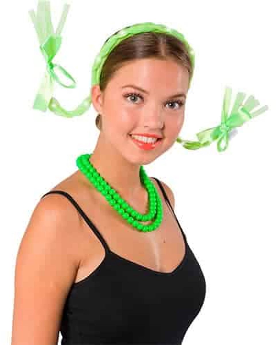Tiara Vlechtjes - Neon Groen - LED