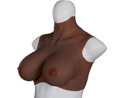 XX-DreamToys - Ultra Realistische Bodysuit - Drag - Bovenlijf Met Borsten - Bruin L