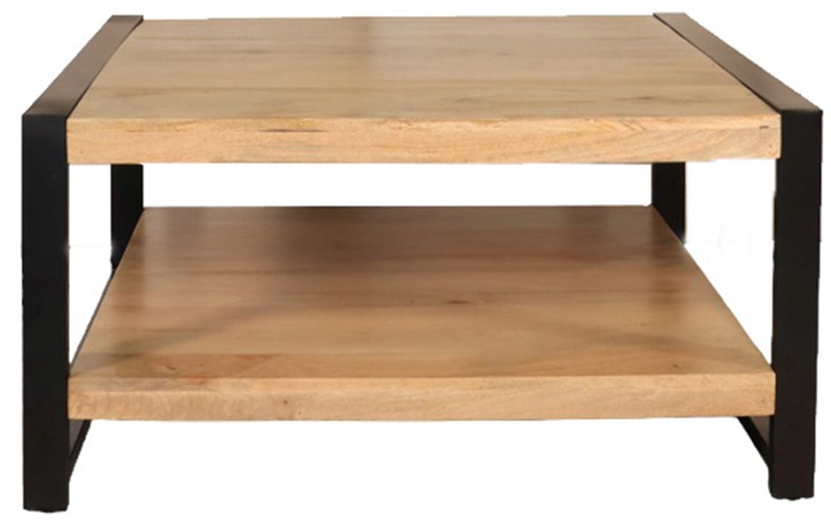 Salontafel vierkant lichtbruin mangohout 90cm Violet side table massief hout mango bijzettafel