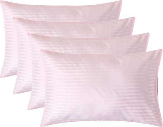 Alreya Kussenslopen, set van 2, mako-satijn, 100% katoen, 50 x 75 cm, met YKK-ritssluiting, hypoallergeen zonder chemicaliën, wit
