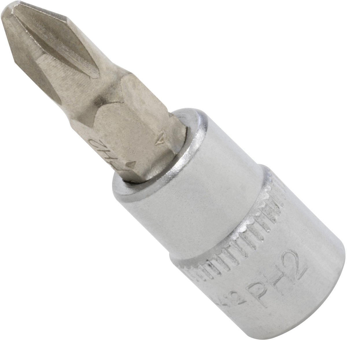 C71004 - Monoblock Schroevendraaier Bit 1/4'' PH2 x 37 mm - DIN 3120 - CR-V 6150 AISI S2 HRC 58-62 Staal - Vernikkeld