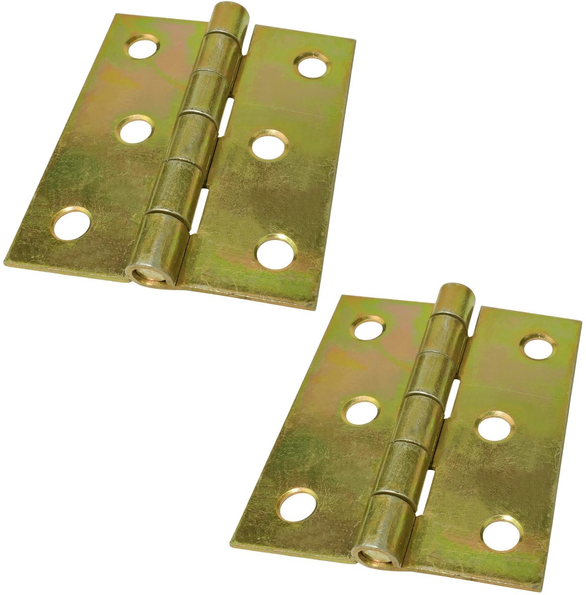 Set van 2 universele metalen scharnieren van 50x42x1 mm met 6 bevestigingsgaten, ideaal voor deuren, kasten en meubels voor stevige en duurzame verbindingen