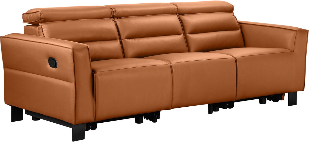 Notio Living Carpari-3Zitsbank - 2 Handmatige Relax - Cognac Bruin