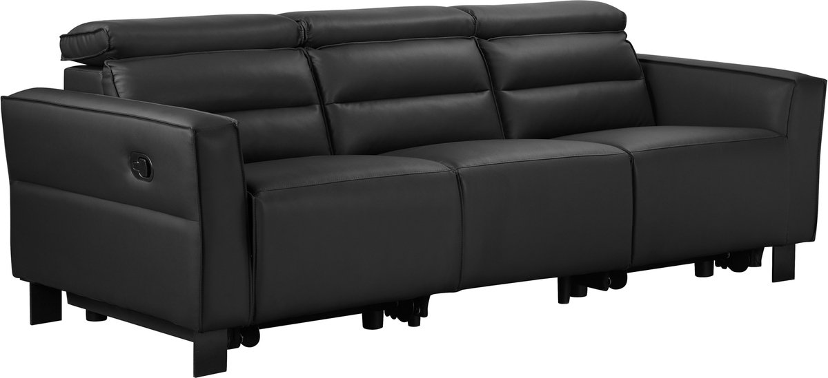 Notio Living Carpari-3Zitsbank - 2 Handmatige Relax - Zwart PU