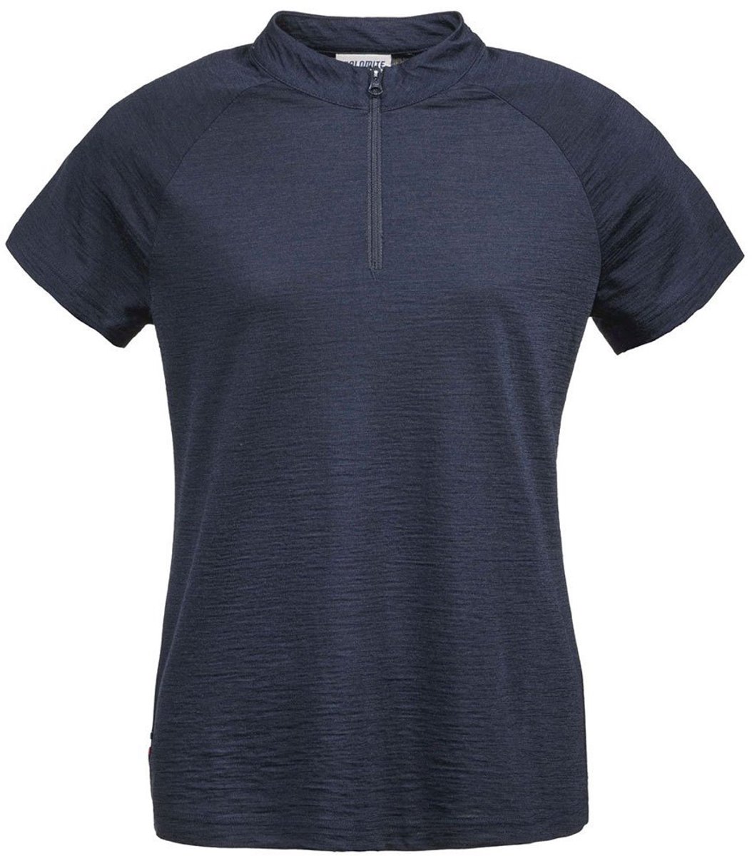 Dolomite Cristallo merino Zip T-shirt Met Korte Mouwen Blauw M Vrouw