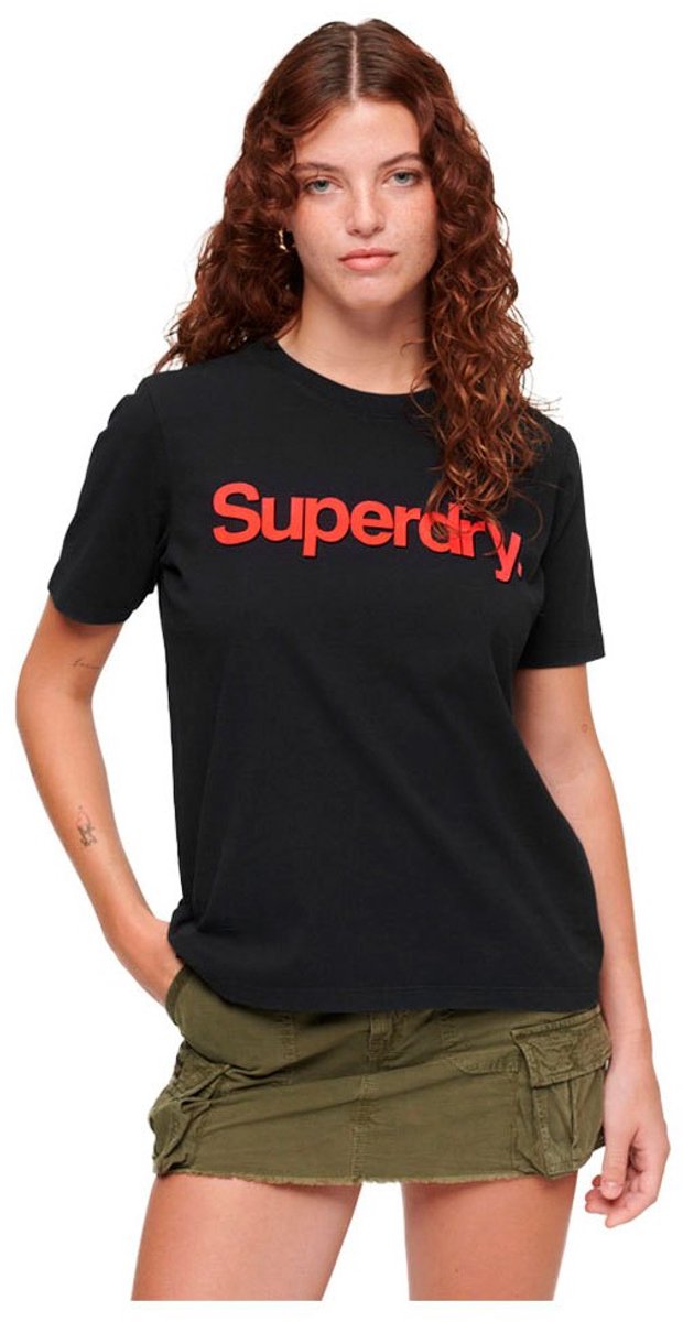 Superdry Neon Core-T-shirt met logo Dames T-shirts Zwart
