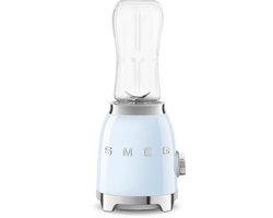 SMEG PBF00PBEU Personal Blender - Blender to Go - Smoothie Blender - 300W - 600 ml Bottle-to-Go - Tritan Renew - '50s Style - Pastelblauw