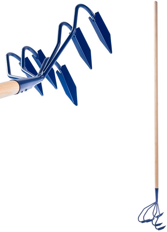 KADAX Handcultivator van metaal, cultivator met lange steel van hout, robuuste cultivator, tuinklauw, tuinhak voor het losmaken van de grond (met 5 scherpe punten) van Merkloos	 — afbeelding 2