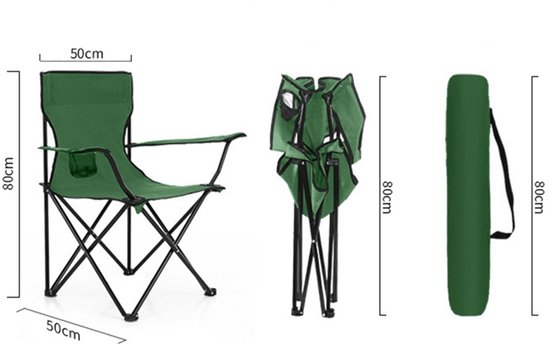 Lopoleis® Campingstoel - Klapstoel - Campingstoel opvouwbaar - Visstoel - Vouwstoel - Strandstoel - Inklapbaar - Lichtgewicht - Outdoor Stoel - 1.6kg - Groen — afbeelding 3