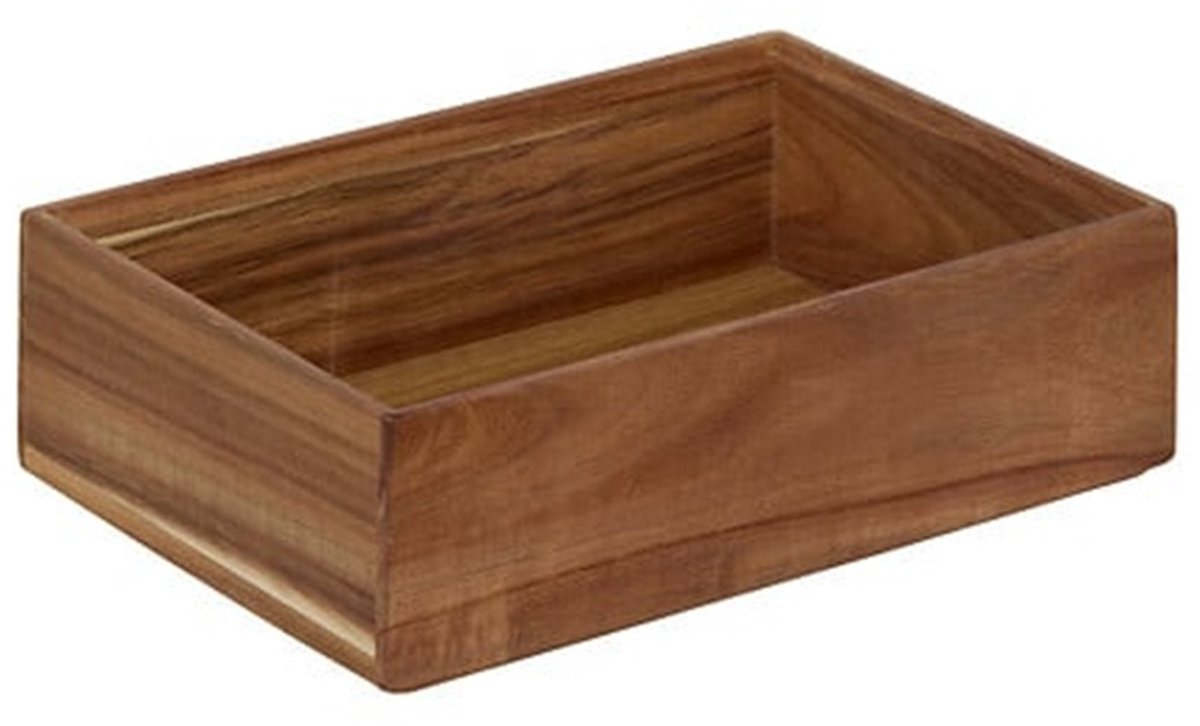 5Five Bestekbak/keuken organizer - 3x - 1 vaks - Smart Desk serie - acacia hout - 15 x 23 x 7 cm