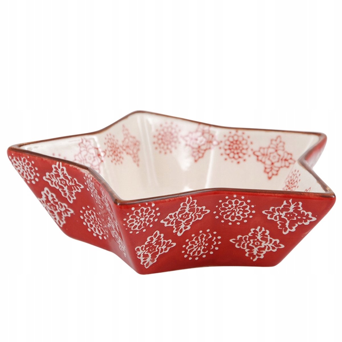 Kerstster Patera voor Taart en Fruit - Rood Keramiek