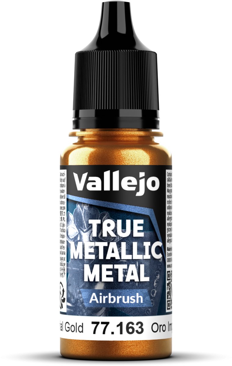 Vallejo Hobbyverf Acrylverf - 77163 True Metallic Metal - Airbrush - Keizerlijk Goud - Acryl - Verf flesje - 1x 18 ml