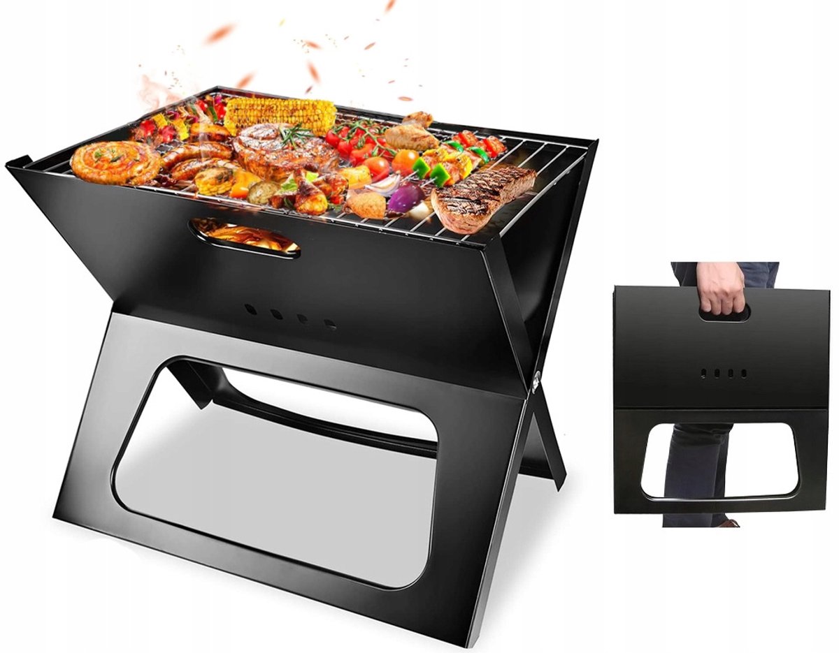 Draagbare Koolgrill Reisgrill Opvouwbaar in Koffer - Compact & Lichtgewicht