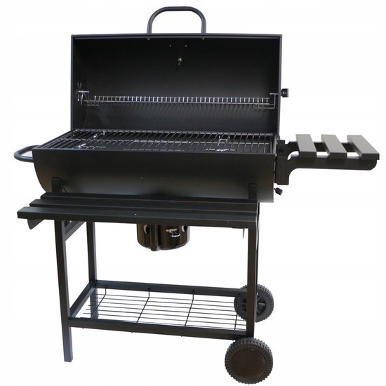 Outsunny Stalen Houtskoolgrill BBQ Smoker met Deksel, Thermometer