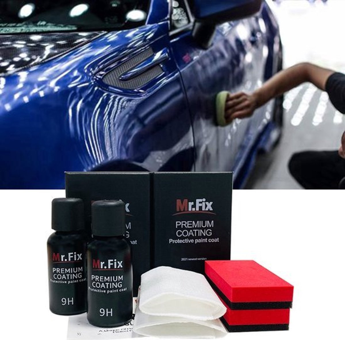TLVX 2 sets Glas Coating Keramisch Autolak 50ML / Mr. Fix keramische Glas Coating / Lakverzegeling / Krasverwijderaar / Lakbescherming / Kras Verwijderen / Auto polijsten / Auto Glas Coating Totaal 100ML / Lange Auto lak bescherming / Vuilafstotend