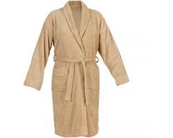 DoubleLife Badjas - 100% Katoen, waarvan 50% Gerecyclede Katoen - GRS Gecertificeerd - Maat M - Warm Sand